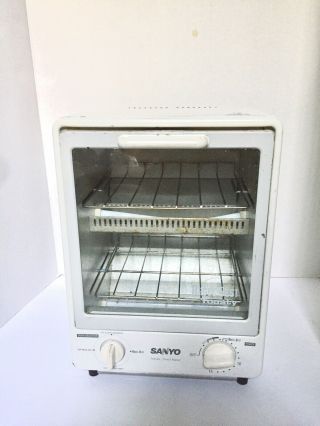 Vtg Sanyo Toasty Bagel Best Snack Maker Toaster Oven Double Rack Sk - 7w