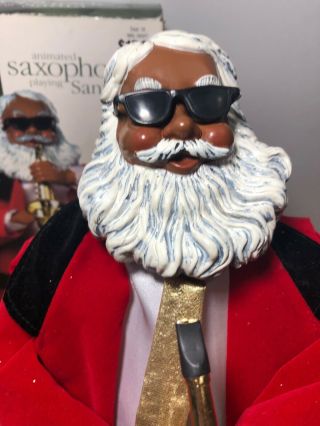 Saxophone Santa Clause Playing Sax Holiday Time Christmas Musical Dancing 4