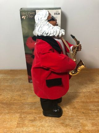 Saxophone Santa Clause Playing Sax Holiday Time Christmas Musical Dancing 5