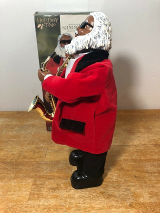 Saxophone Santa Clause Playing Sax Holiday Time Christmas Musical Dancing 6