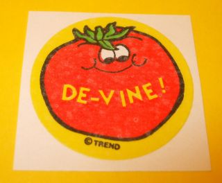 Vtg 80s Trend Scratch & Sniff Matte Sticker De - Vine Tomato Scent Smell 1980s