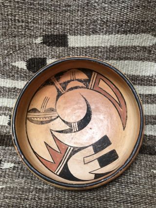 Wonderful Antique Hopi Pueblo Pictorial Pottery Bowl.