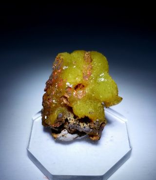 STUNNING - Fluorescent Green/Yellow Adamite crystals,  Ojuela mine Mexico 5
