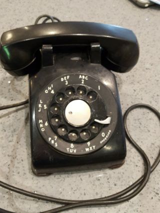 Vintage 1950s Western Electric C/d 500 (10 - 57) Black Rotary Phone Needs Tlc