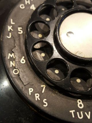 Vintage 1950s WESTERN ELECTRIC C/D 500 (10 - 57) BLACK Rotary Phone needs TLC 2
