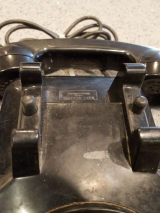 Vintage 1950s WESTERN ELECTRIC C/D 500 (10 - 57) BLACK Rotary Phone needs TLC 3