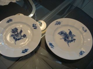 2 Royal Copenhagen Angular Blue Flower Salad Plate 8514