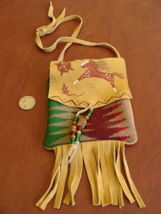Native American Indian Southwestern Pouch/medicine/food/tobacco/genuine Leather