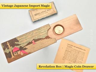 Vintage Japanese Revelation Box Magic Coin Drawer Trick Puzzle Marquetry