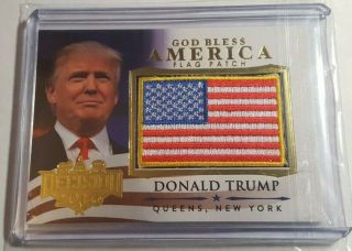 Decision 2016 Donald Trump God Bless America Flag Patch Gold Foil