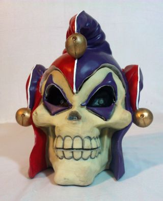 Light Up Joker Skull Figurine Sculpture