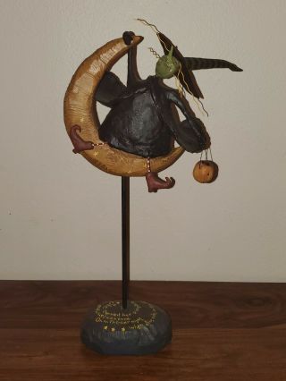 August Moon Halloween Character Figurine Witch On A Moon Dan Dipaolo 16 "