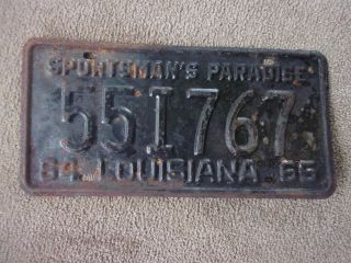1964 Louisiana 1965 License Plate