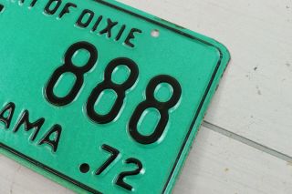 1972 Alabama Vintage License Plate Heart Of Dixie Green Unissued NOS 52T 888 2