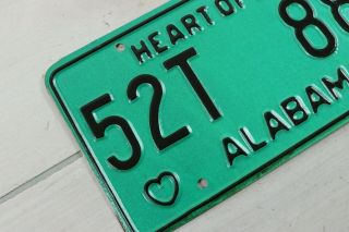 1972 Alabama Vintage License Plate Heart Of Dixie Green Unissued NOS 52T 888 3