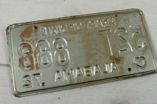 1972 Alabama Vintage License Plate Heart Of Dixie Green Unissued NOS 52T 888 4