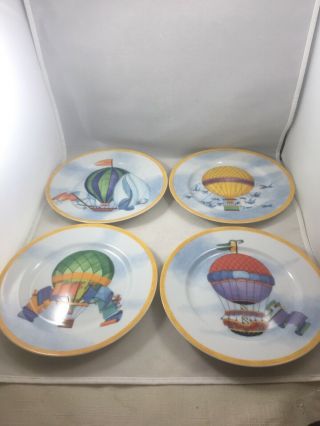 Set Of 4 William Sonoma Hot Air Balloon Plates