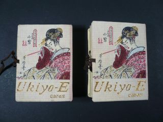 2 Decks Vintage Ukiyo - E Japanese Playing Cards With Stamp