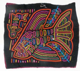 Premium Mola Art By Kuna Women Textile Fish Mother & Baby Motif Ethnix