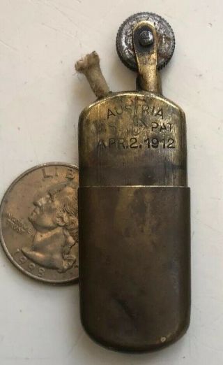 Vintage Trench Lighter Made In Austria April 2nd 1912 World War One Era