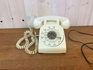 Vintage White Ivory Western Electric Bell System Rotary Dial Desk Phone