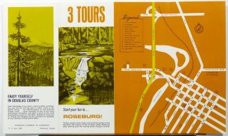 1960 ' s Roseburg Oregon 100 Valleys of the Umpqua vintage travel brochure & map b 3