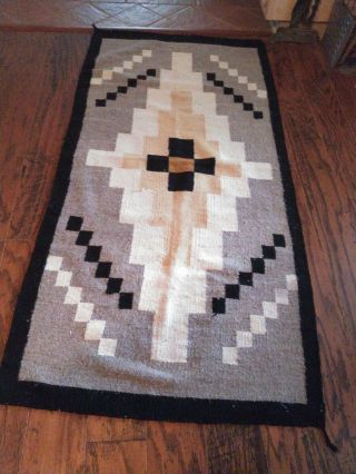 Antique Native American Hand Woven 100 Wool Rug 2