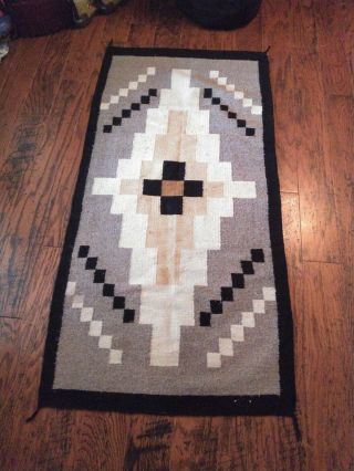 Antique Native American Hand Woven 100 Wool Rug 3