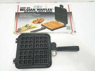 Nordic Ware Stove Top Belgian Waffle Maker Iron - Non - Electric Cast Aluminum