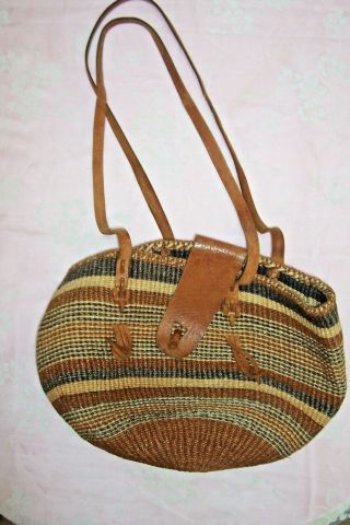 Traditional Ghana,  African Bolgatanga Weaved Bag