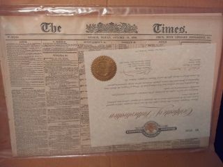 Antique Newspaper The Times London October 12th 1906 And Authentic