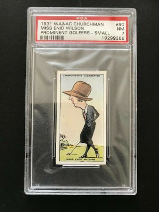 1931 Churchman Prominent Golfers - Small: Miss Enid Wilson 50 Psa Grade 7
