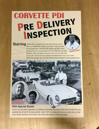 Corvette Pre - Delivery Inspection Poster From National Corvette Museum