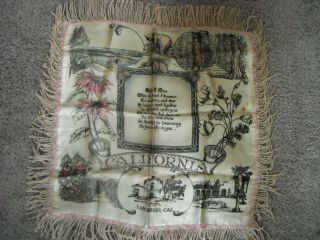 Silk Pillow Cover W/fringe,  Vintage 1940 