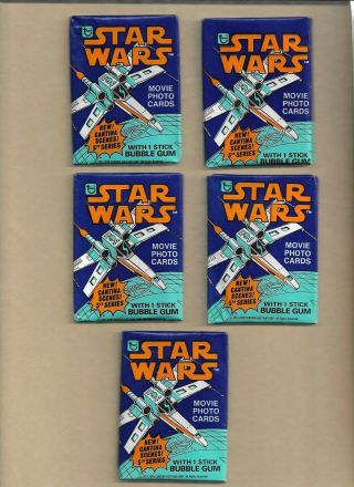 (5) 1977 Topps Star Wars Fifth Series Wax Packs