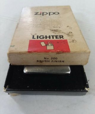 Vintage Zippo Lighter Brush Finish Number 200 1972 2