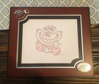 Alice In Wonderland Cheshire Cat Drawing Framed Disney Framed Drawing Lithograph