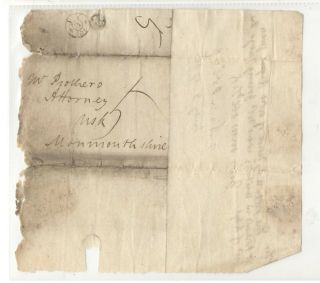 1777 Stampless Folded Letter,  To Monmouthshire,  Uk,