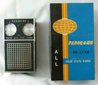 Vintage Panorama De - Luxe Transistor Radio 1960s,  Orig.  Box,  Instructions