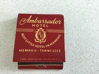 Vtge Full Matchbook,  Ambassador Hotel Memphis,  Tennessee