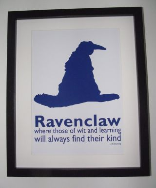 Harry Potter Inspired Sorting Hat - Ravenclaw Picture - A4 Art Print / Poster