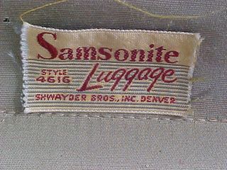 Vintage Train Case Samsonite Brown Faux Leather Luggage 4616 2