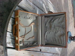 Vintage Train Case Samsonite Brown Faux Leather Luggage 4616 3