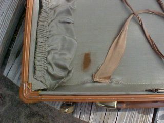 Vintage Train Case Samsonite Brown Faux Leather Luggage 4616 4