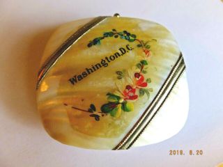 Antique Real Sea Shell Painted Purse - Washington Dc Souvenir = 3 1/2 "