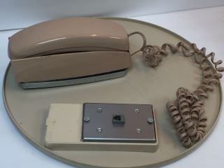 Vintage Bell Trimline Wall Mount Telephone Push Button Flesh Color W Wall Plate