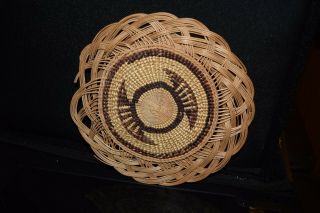 Vintage Northern California Hupa Karok Yurok Basket Plaque Native American