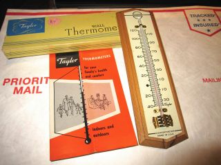 Vintage Taylor Instruments No.  5140 Wall Thermometer Very Good Cond.  Box Has Wea
