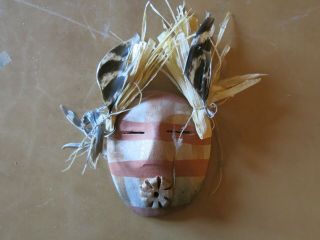 Bernadette Track Taos Pueblo Native American " Winter Spirit " Mask 6 " X1.  5 "