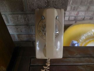 Vintage Beige Wall Rotary Phone